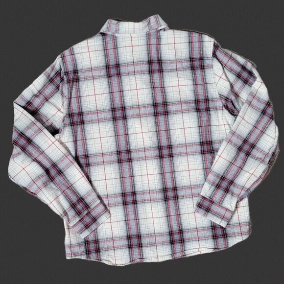 Vintage 90s Y2K Panhandle Slim Powder River Plaid Cotton Button Down, size L - Picture 2 of 4